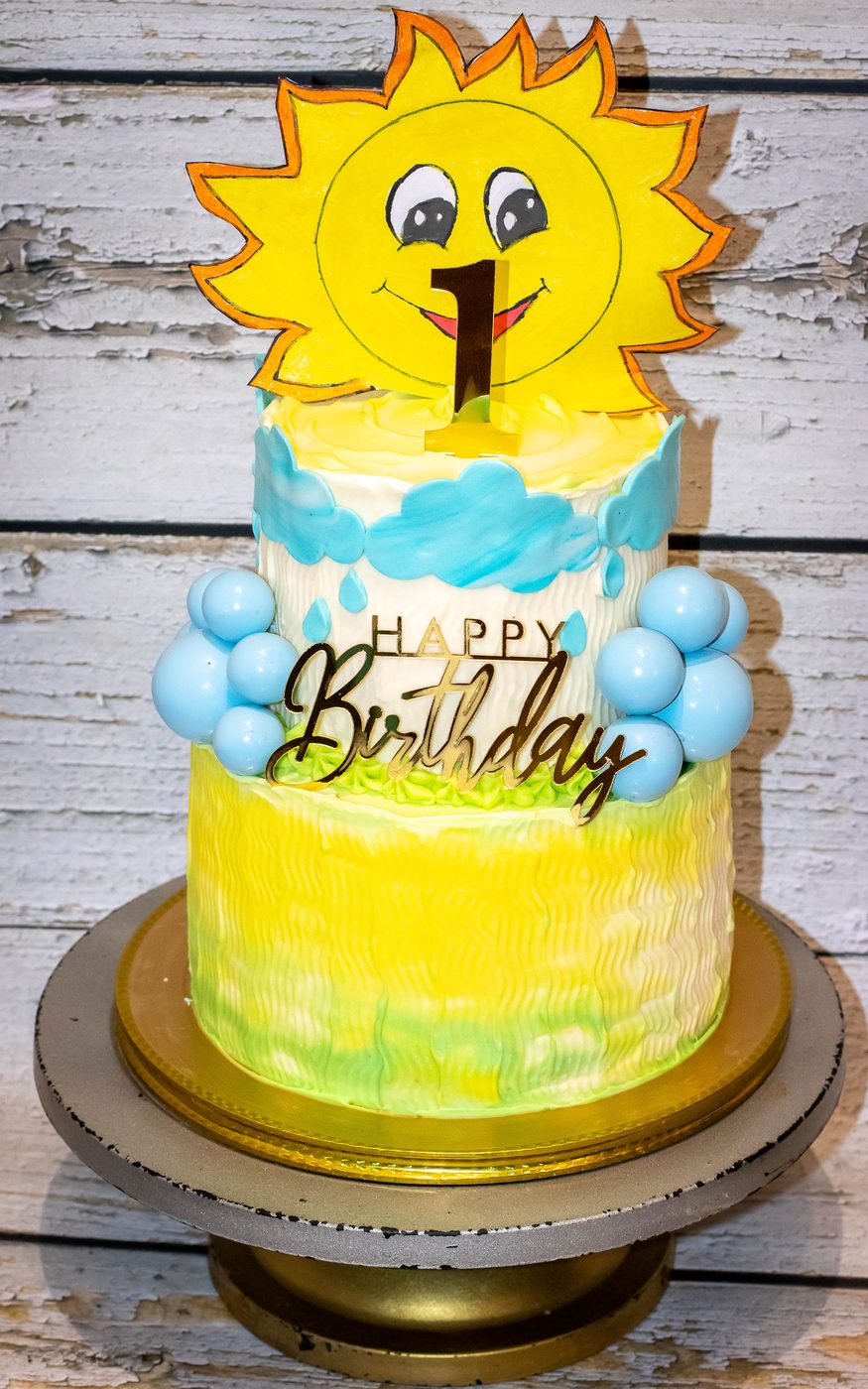 Sunshine First Birthday Cake