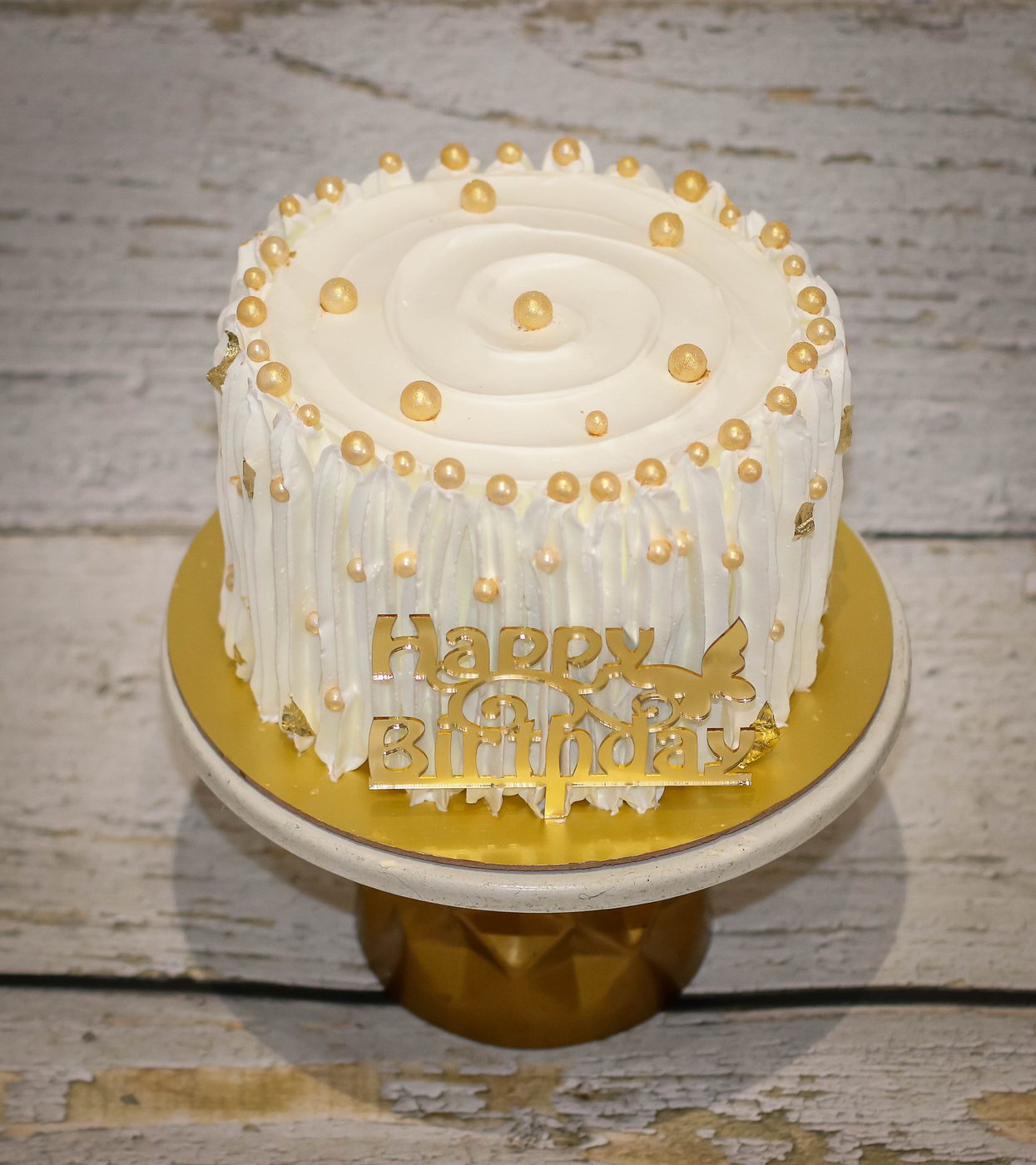 Golden Pearl Birthday Cake
