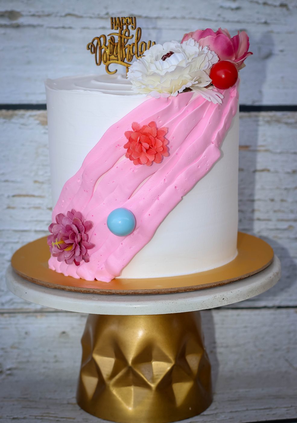 Pink Blossom Wreath Cake