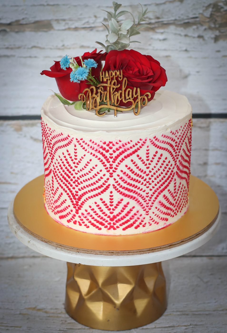 Ruby Pattern Rose Cake